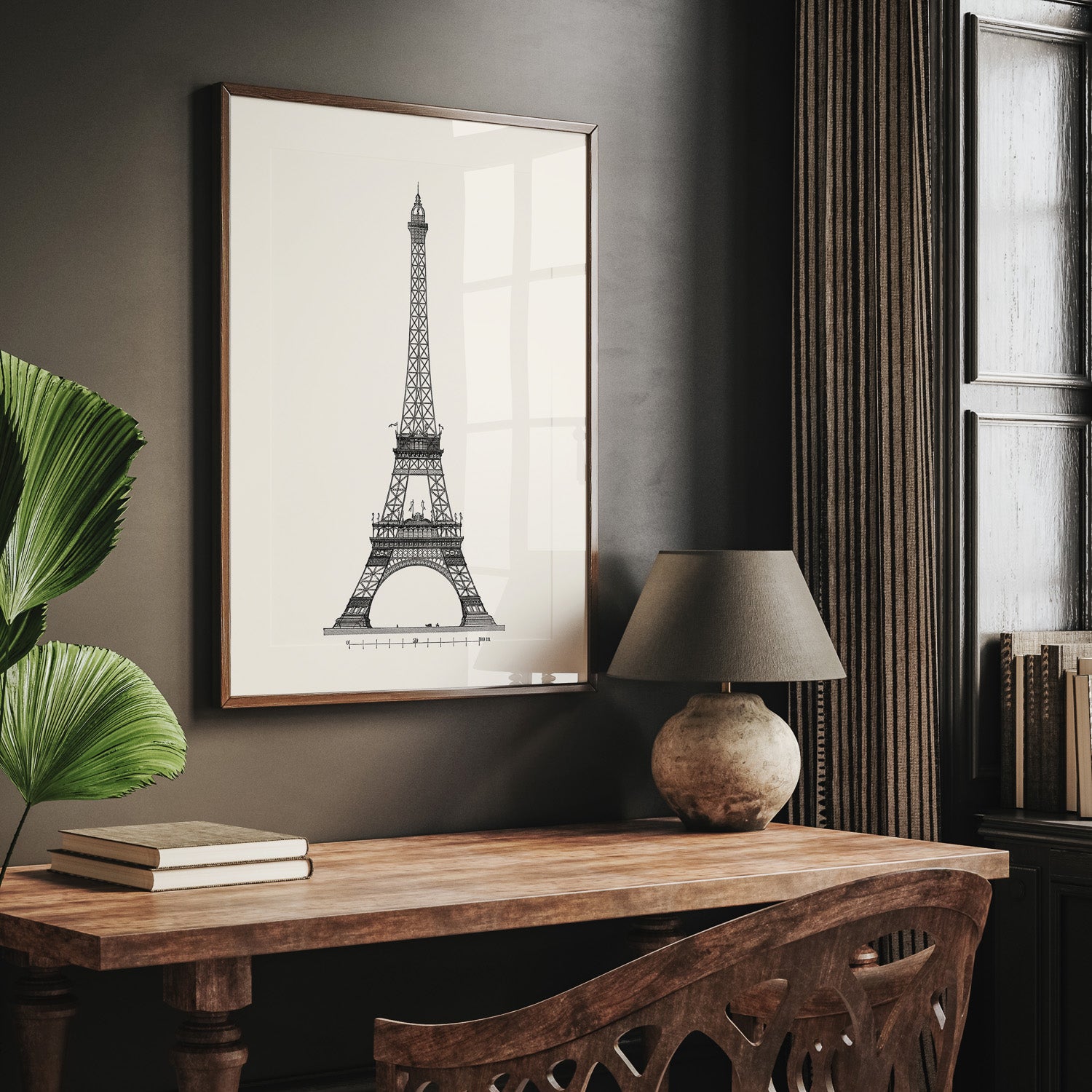 Tavla med en Vintageposter med en illustration av Eiffeltornet i Paris – Arkitektur poster