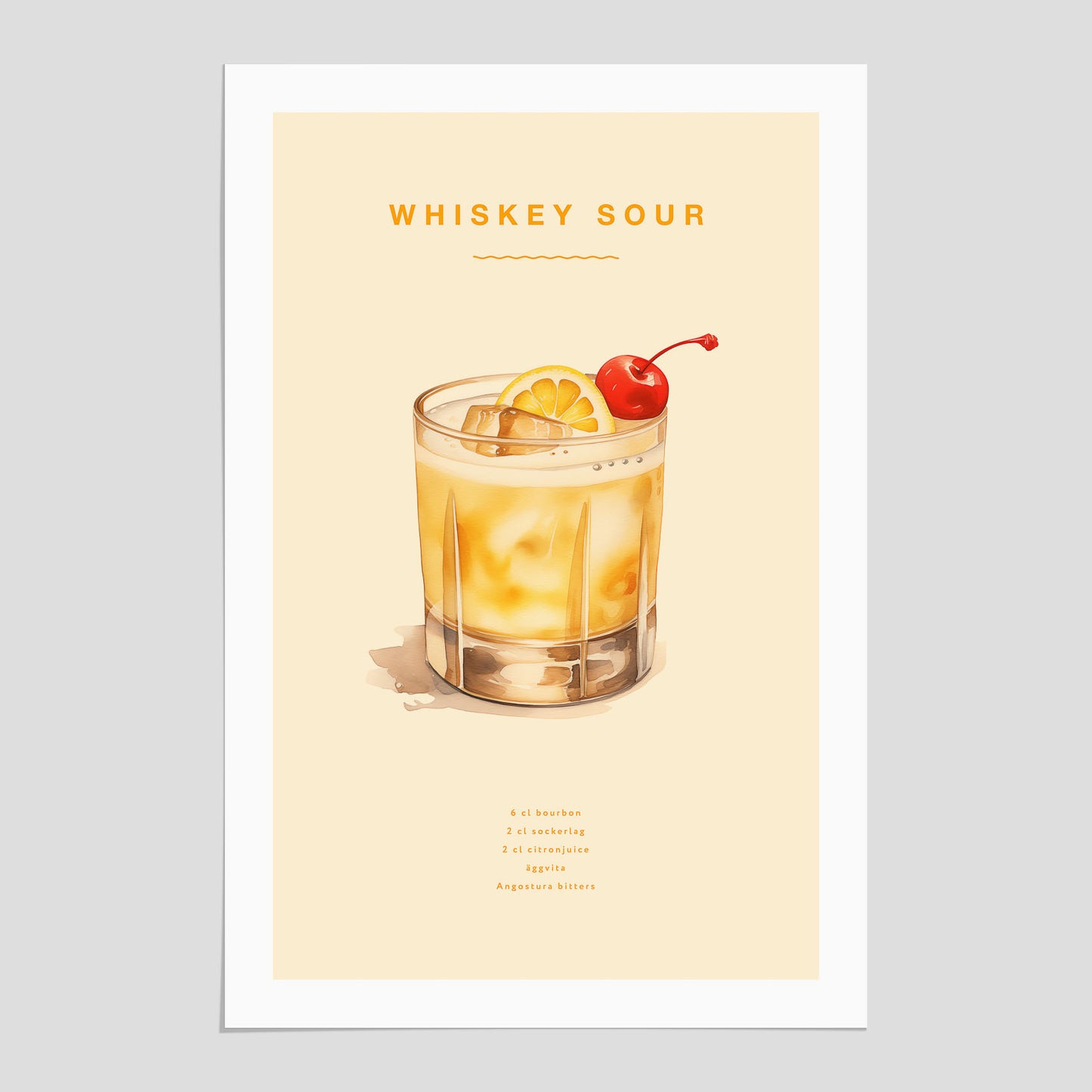 Poster med Whiskey Sour.