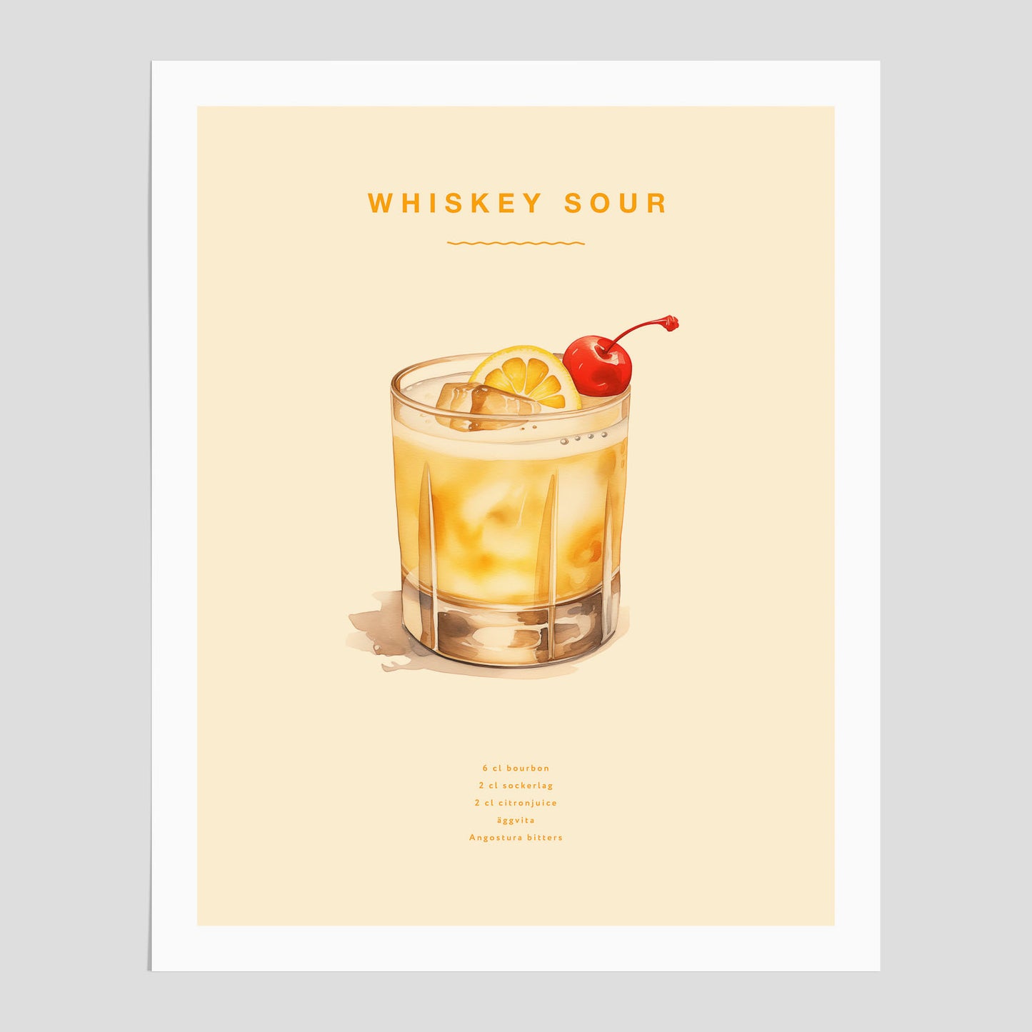 Poster med Whiskey Sour.